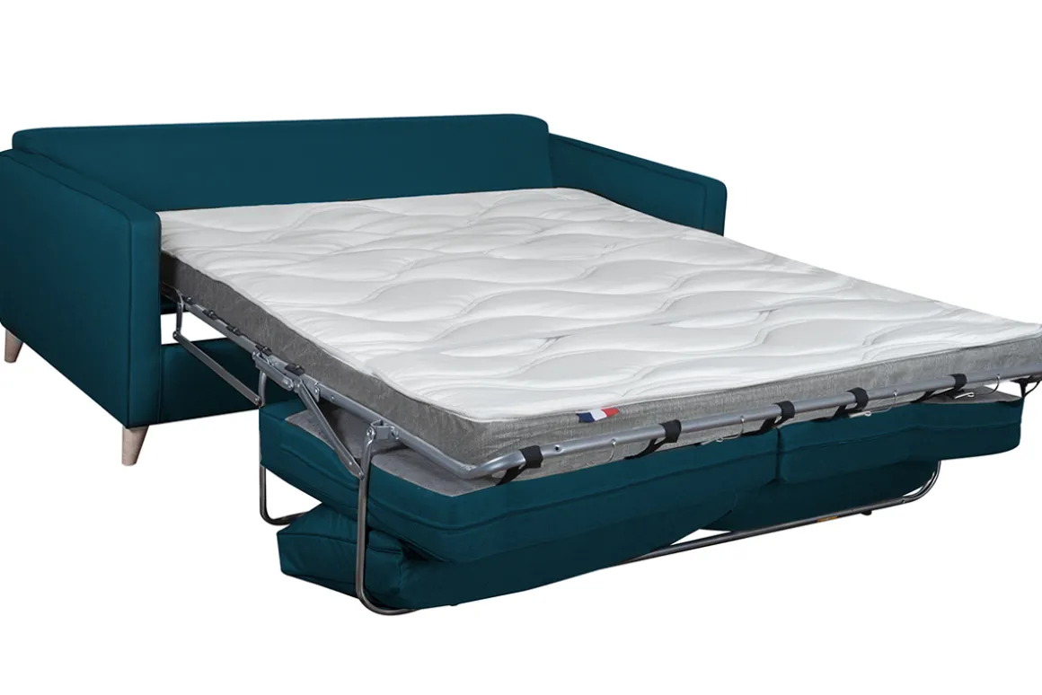Cheap Miliboo Sofá convertible nórdico 3 plazas azul petróleo PAPEL