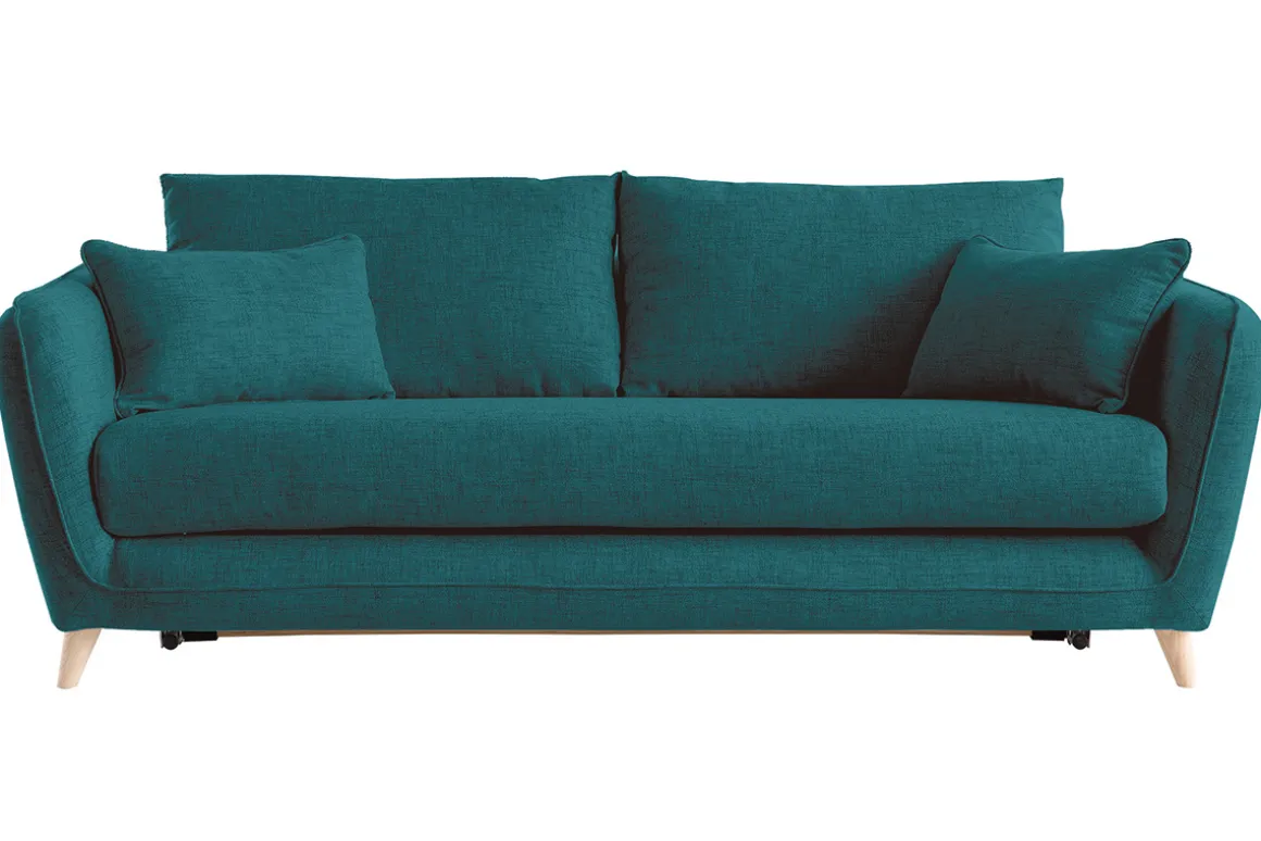 Cheap Miliboo Sofá convertible nórdico 3 plazas azul petróleo CREEP