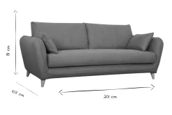 New Miliboo Sofá convertible nórdico 3 plazas gris claro CREEP