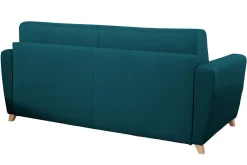 Clearance Miliboo Sofá convertible nórdico azul petróleo y madera GRAHAM
