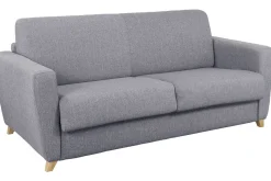 Sale Miliboo Sofá convertible nórdico gris claro y madera GRAHAM