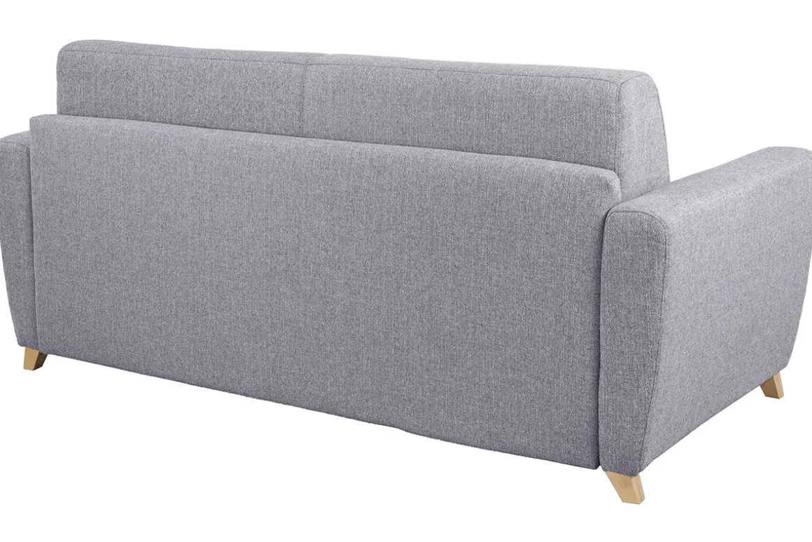 Sale Miliboo Sofá convertible nórdico gris claro y madera GRAHAM