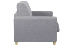 Shop Miliboo Sofá convertible nórdico gris claro y madera GRAHAM