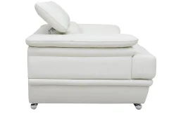 Hot Miliboo Sofá cuero diseño dos plazas con cabeceros ajustables blanco EWING