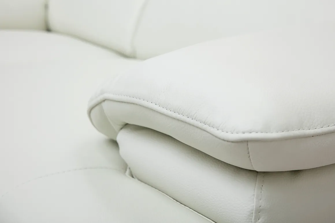 Hot Miliboo Sofá cuero diseño dos plazas con cabeceros ajustables blanco EWING
