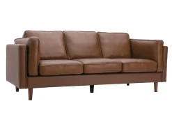 Store Miliboo Sofá cuero vintage 3 plazas marrón BRADLEY - cuero de búfalo