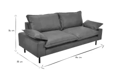 Shop Miliboo Sofá de 3 plazas en piel con aspecto envejecido marrón coñac y metal negro DORY