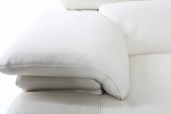 Sale Miliboo Sofá de cuero diseño tres plazas con cabeceros ajustables blanco EWING