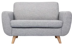 Discount Miliboo Sofá de diseño 2 plazas gris PURE