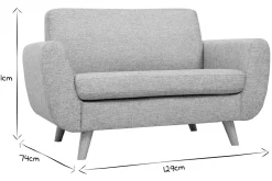Discount Miliboo Sofá de diseño 2 plazas gris PURE