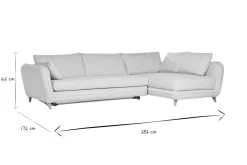 Store Miliboo Sofá de esquina convertible derecho escandinavo de 5 plazas en tejido gris claro jaspeado y madera clara CREEP