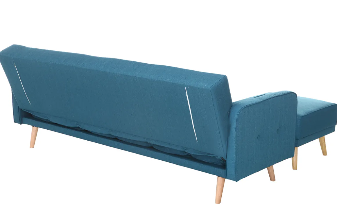 Clearance Miliboo Sofá de esquina convertible escandinavo azul ULLA