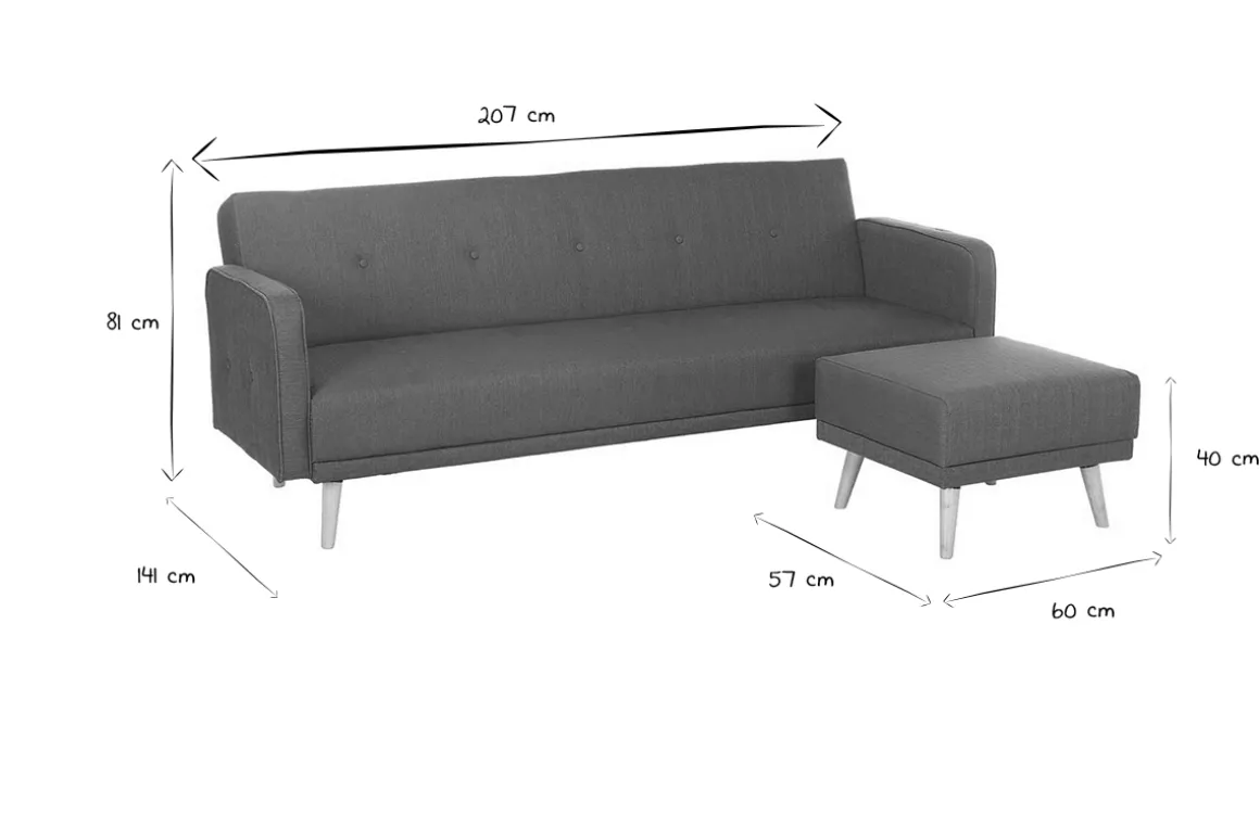 Clearance Miliboo Sofá de esquina convertible escandinavo azul ULLA