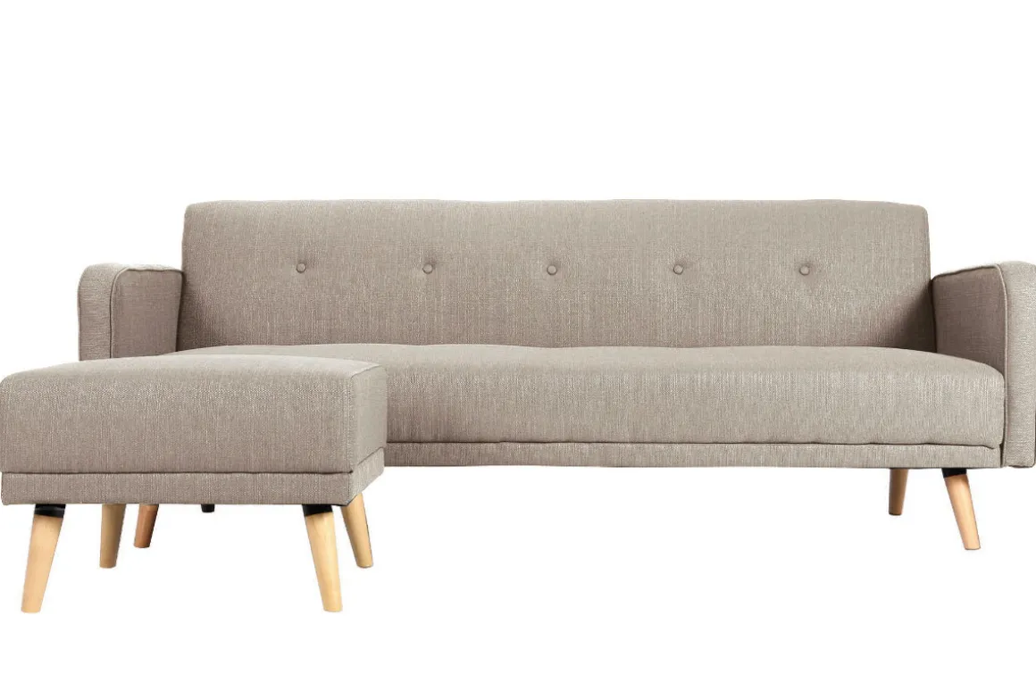 Clearance Miliboo Sofá de esquina convertible escandinavo natural ULLA