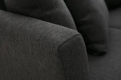 Sale Miliboo Sofá de esquina derecha nórdico en tejido gris oscuro desenfundable OSLO
