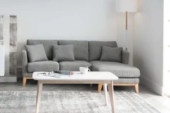 Online Miliboo Sofá de esquina derecha nórdico azul petróleo OSLO