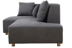 Flash Sale Miliboo Sofá de esquina efecto terciopelo gris HARLEM