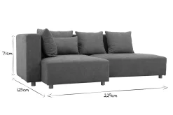 Flash Sale Miliboo Sofá de esquina efecto terciopelo gris HARLEM
