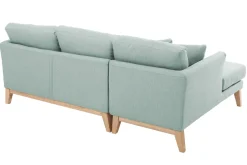 Cheap Miliboo Sofá de esquina izquierda nórdico en tejido azul lago desenfundable OSLO