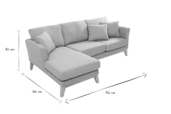Cheap Miliboo Sofá de esquina izquierda nórdico en tejido azul lago desenfundable OSLO
