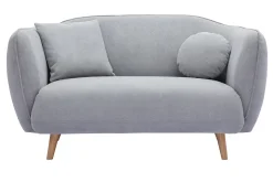 Cheap Miliboo Sofá de estilo nórdico de tejido efecto aterciopelado gris claro de 2 plazas FOLK