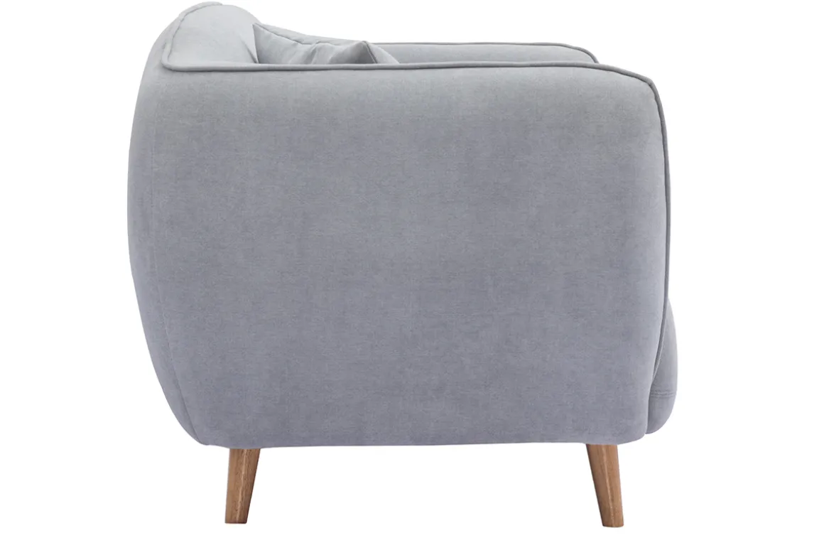 Cheap Miliboo Sofá de estilo nórdico de tejido efecto aterciopelado gris claro de 2 plazas FOLK