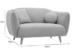 Cheap Miliboo Sofá de estilo nórdico de tejido efecto aterciopelado gris claro de 2 plazas FOLK