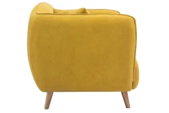 New Miliboo Sofá de estilo nórdico tejido amarillo mostaza con efecto aterciopelado, 2 plazas FOLK