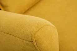 Best Sale Miliboo Sofá de estilo nórdico tejido amarillo mostaza con efecto aterciopelado 2 plazas KATE