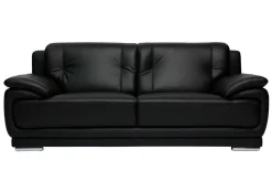 Store Miliboo Sofá de piel de búfalo de diseño 3 plazas negro TAMARA