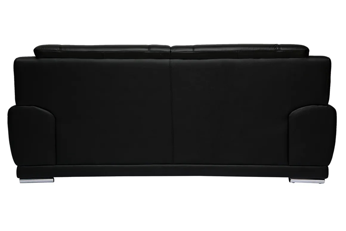 Store Miliboo Sofá de piel de búfalo de diseño 3 plazas negro TAMARA