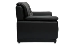 Sale Miliboo Sofá de piel de búfalo de diseño 2 plazas negro TAMARA