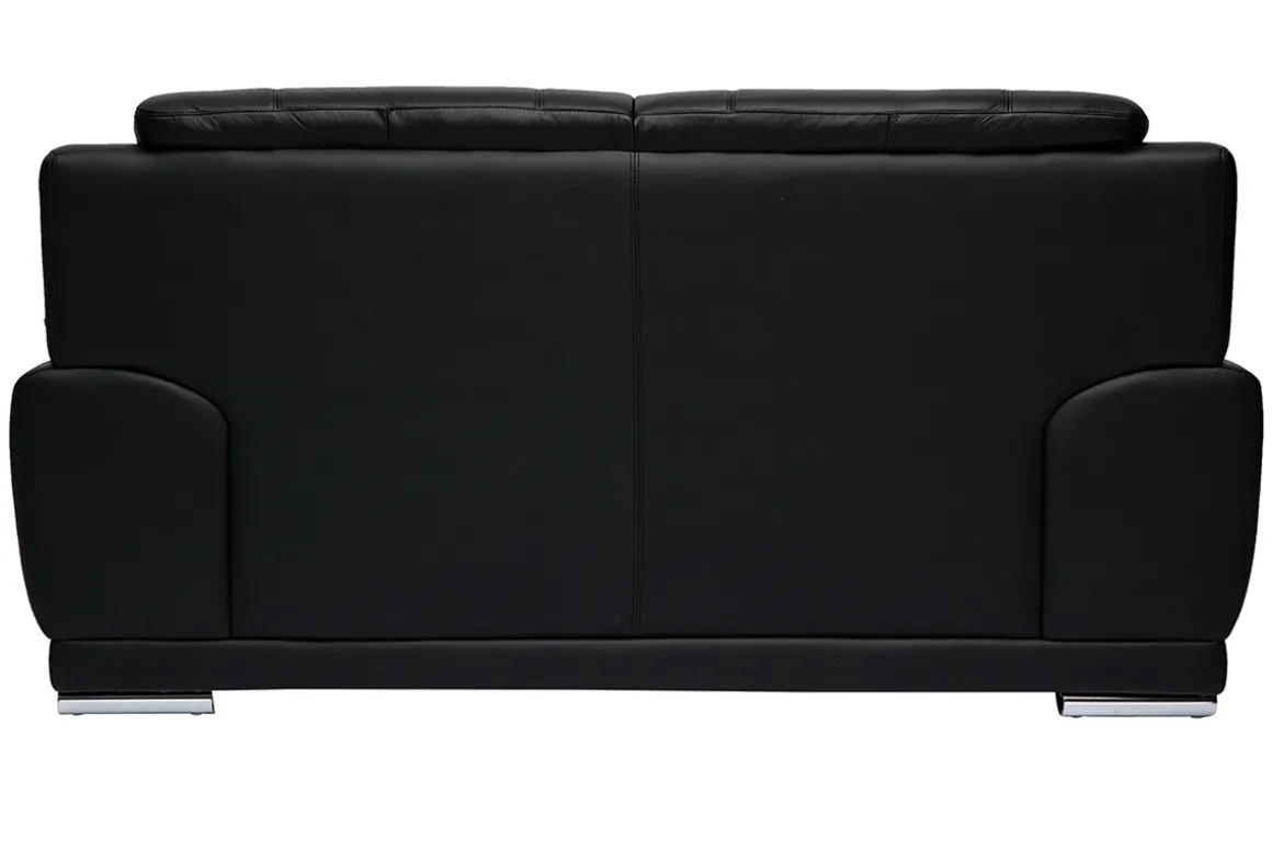 Sale Miliboo Sofá de piel de búfalo de diseño 2 plazas negro TAMARA