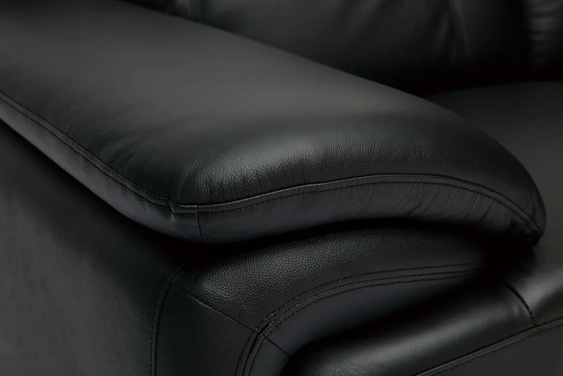Sale Miliboo Sofá de piel de búfalo de diseño 2 plazas negro TAMARA