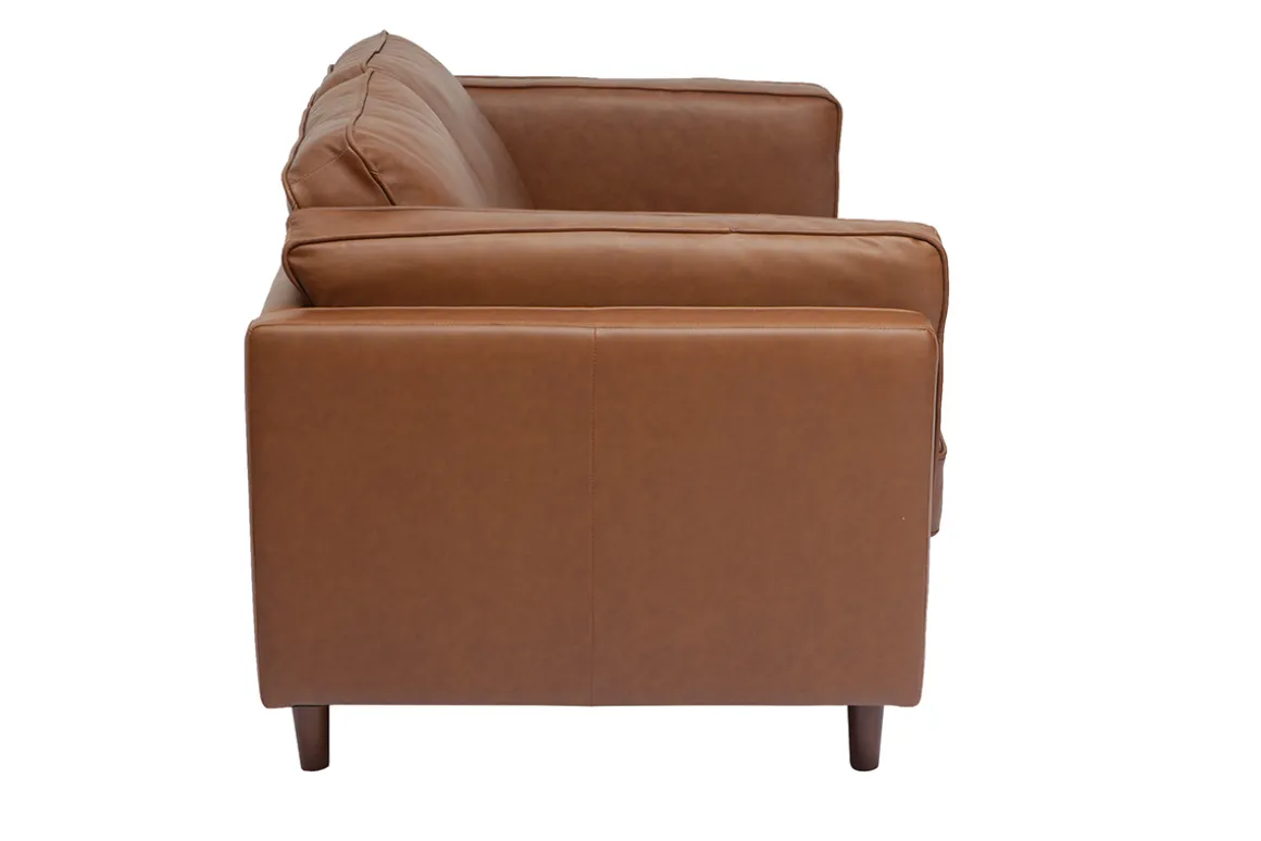 Outlet Miliboo Sofá de piel de búfalo 2 plazas vintage marrón BRADLEY