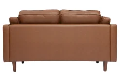 Outlet Miliboo Sofá de piel de búfalo 2 plazas vintage marrón BRADLEY
