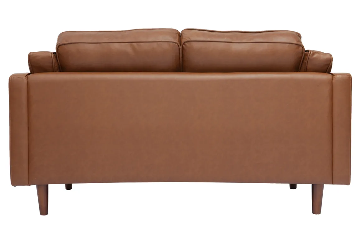 Outlet Miliboo Sofá de piel de búfalo 2 plazas vintage marrón BRADLEY