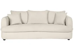 New Miliboo Sofá desenfundable de 3-4 plazas diseño de haba en tela de terciopelo beige claro SACHA