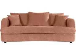 Clearance Miliboo Sofá desenfundable de 3-4 plazas diseño de haba en tela de terciopelo efecto terracota SACHA