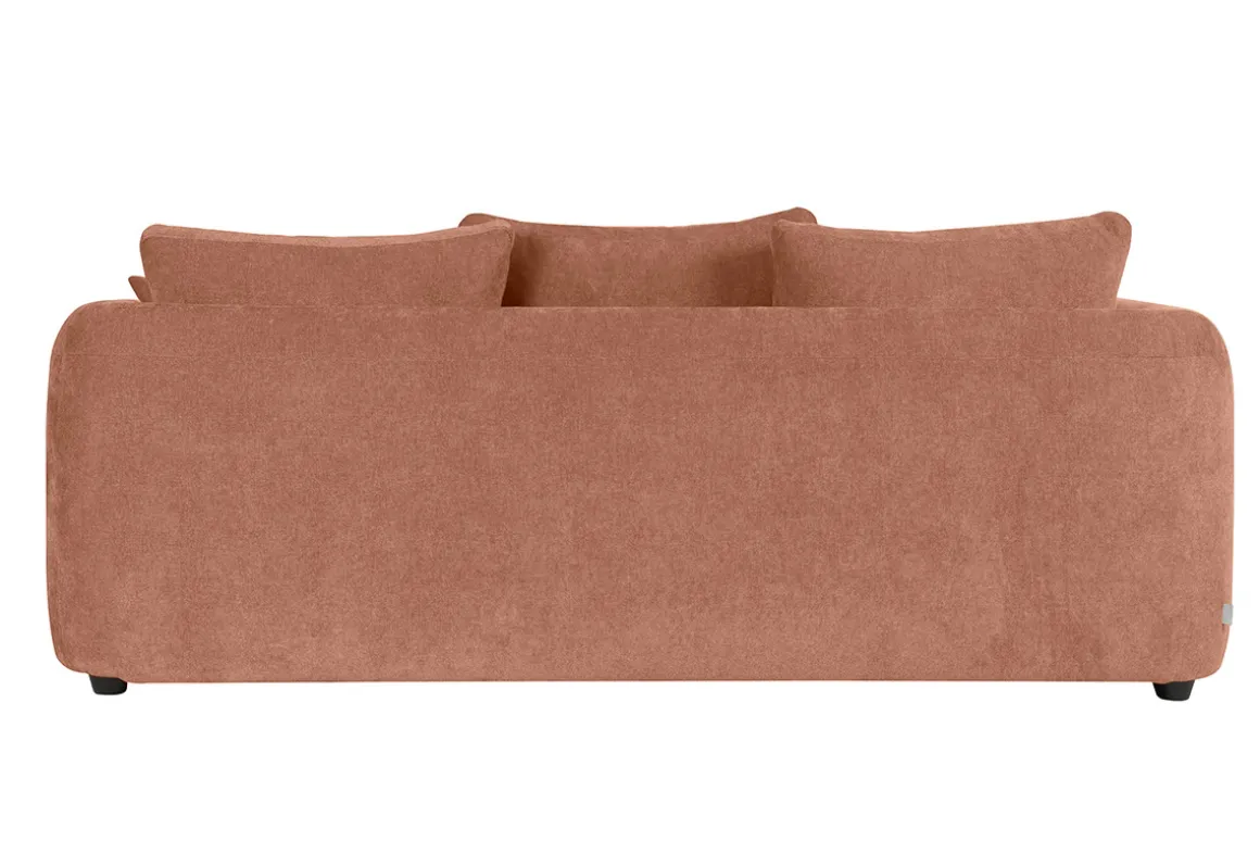 Clearance Miliboo Sofá desenfundable de 3-4 plazas diseño de haba en tela de terciopelo efecto terracota SACHA
