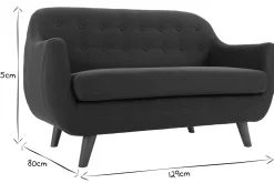 Best Miliboo Sofá diseño 2 plazas azul YNOK