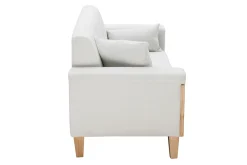 Clearance Miliboo Sofá diseño 3 plazas blanco roto patas madera FJORD
