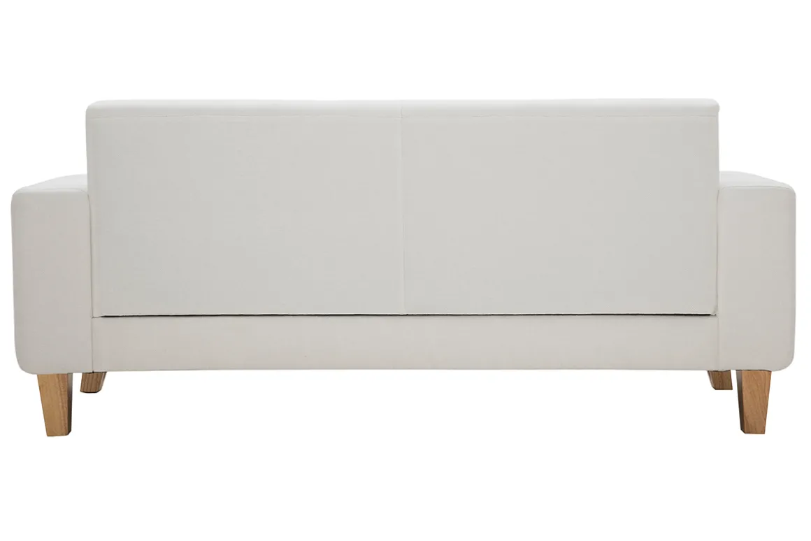 Clearance Miliboo Sofá diseño 3 plazas blanco roto patas madera FJORD