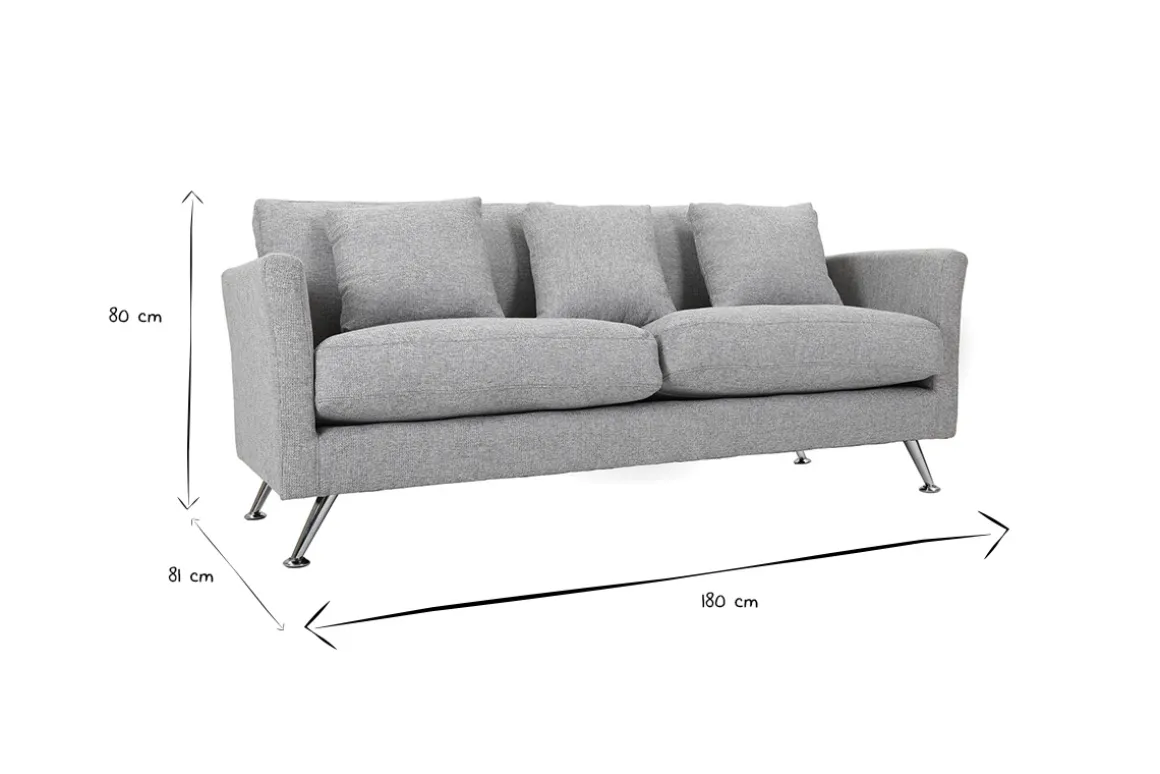 Discount Miliboo Sofá diseño 3 plazas diseño gris claro VOLUPT