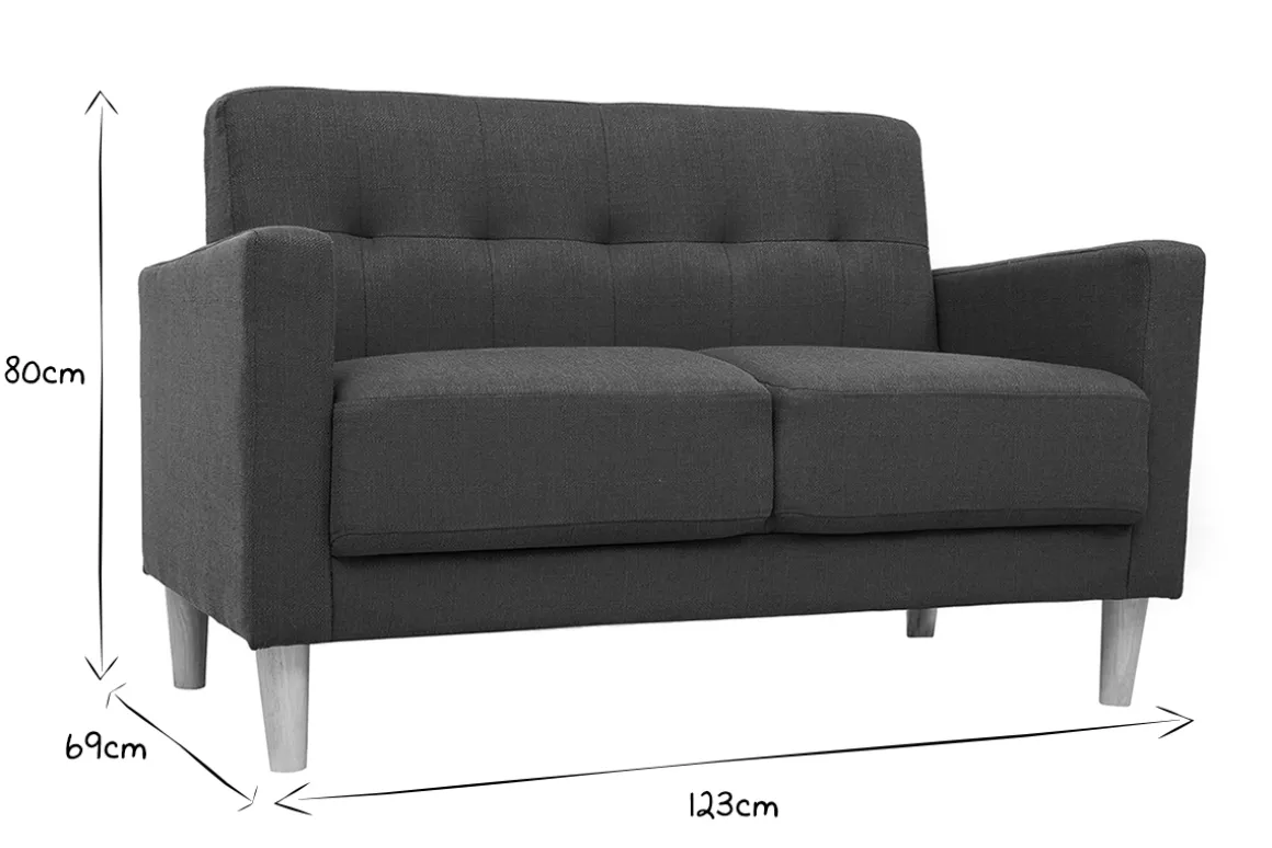 Best Sale Miliboo Sofá diseño 2 plazas gris MOON