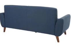 Best Miliboo Sofá diseño 3 plazas tejido azul patas roble EKTOR