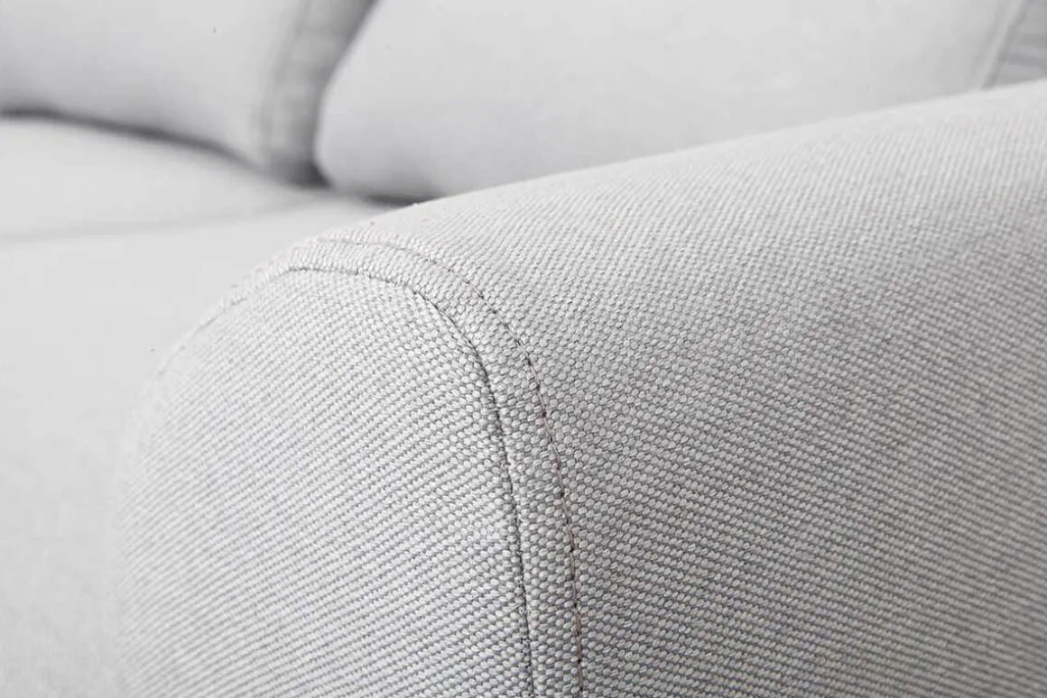 Clearance Miliboo Sofá diseño 2 plazas tejido gris y patas en roble EKTOR