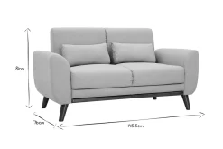 Best Sale Miliboo Sofá diseño 2 plazas tejido azul y patas nogal EKTOR