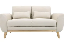 Flash Sale Miliboo Sofá diseño 2 plazas tejido natural y patas roble EKTOR