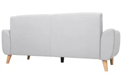 Store Miliboo Sofá diseño 3 plazas tejido gris claro patas roble EKTOR